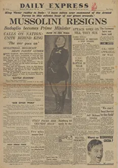 Gomorrah: Daily Express front page Mussolini dismissed