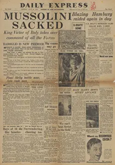 Gomorrah: Daily Express front page Mussolini dismissed