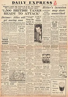 Duisburg: Daily Express front page New British offensive in West