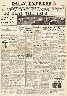 Spiteful: Daily Express front page New planes for the RAF