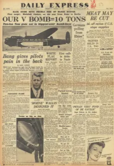 Kuribayashi: Daily Express front page New RAF bombs