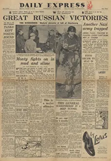 Bocage: The Daily Express front page Operation Epsom in Normandy