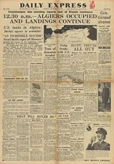 Daily Express front page Operation Torch