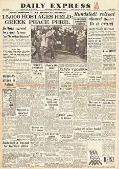 Peiper: Daily Express front page Peace talks in Greece