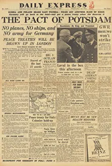 Renown: Daily Express front page Potsdam Conference ends