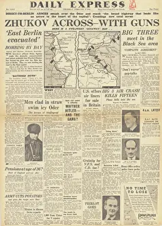 Colmar: Daily Express front page Red Army advance on Berlin