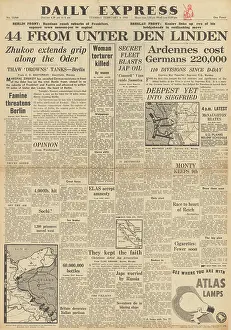 Macarthur: Daily Express front page Red Army advance on Berlin