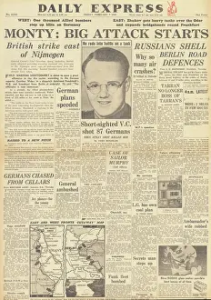 Nijmegen: Daily Express front page Red Army advance on Berlin