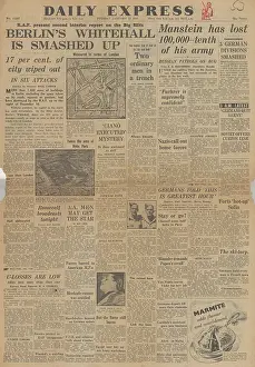 Zhitomir: Daily Express front page Red Army advance on Eastern Front