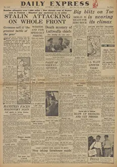 Dowding: Daily Express front page Red Army advance on Eastern Front