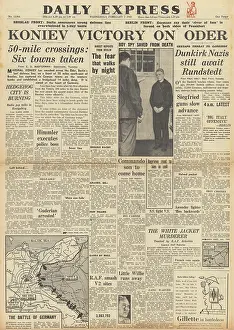 Colmar: Daily Express front page Red Army advance on the Oder