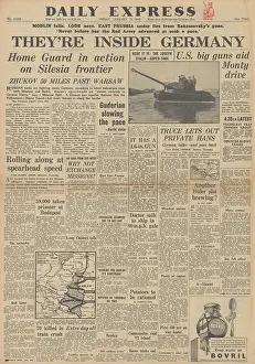 Koniev: Daily Express front page Red Army enter Germany