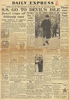 Bornholm: Daily Express front page Robert Ley in captivity