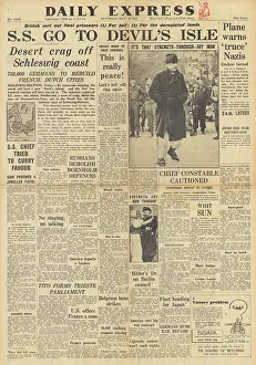 Bornholm: Daily Express front page Robert Ley in captivity