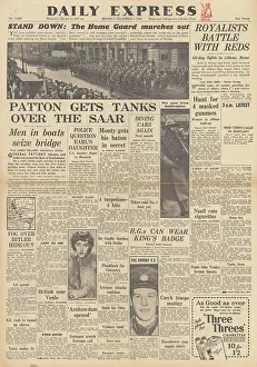 Mahoney: Daily Express front page US tanks cross the Saar