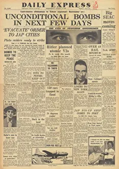 Oppenheimer: Daily Express front page Threat of more atom bombs