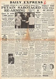 Reynaud: Daily Express front page Trial of Marshal Petain
