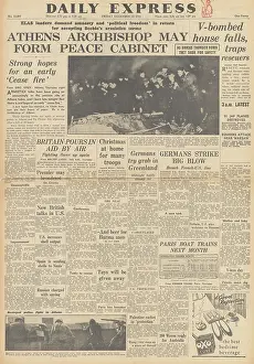 Spitfires: Daily Express front page unrest in Athens