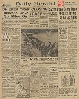 Volturno: Daily Herald front page Allies advance on Rome