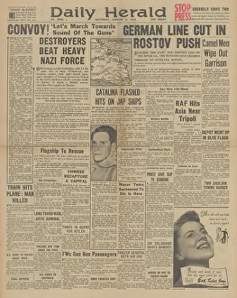 Convoys: Daily Herald front page Battle for the Caucasus
