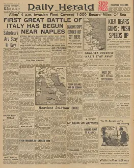 Spitzbergen: Daily Herald front page Battle for Naples