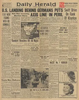 Spitfires: Daily Herald front page Battle for Sicily