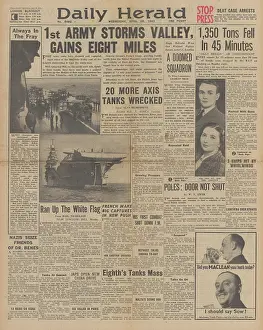 Katyn: Daily Herald front page Battle for Tunisia