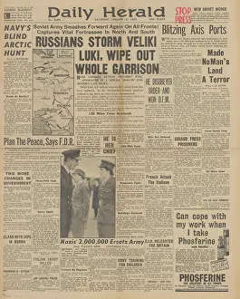 Kalmykia: Daily Herald front page Battles on the Eastern Front