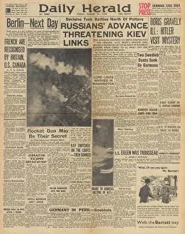 Dowding: Daily Herald front page RAF bomb Berlin