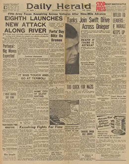 Kremenchuk: Daily Herald front page Red Army advance on Eastern Front