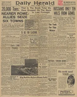 Kremenchuk: Daily Herald front page Red Army advance on Eastern Front