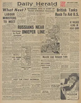 Deli: Daily Herald front page Red Army advance on Eastern Front
