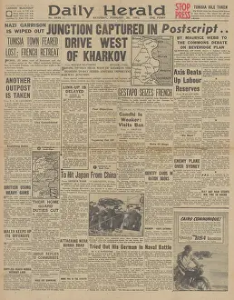 Deli: Daily Herald front page Red Army advance on Eastern Front