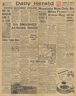 Volturno: Daily Herald front page Red Army advances on Eastern Front