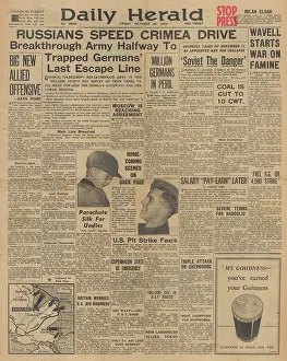 Wavell: Daily Herald front page Red Army advances on Eastern Front