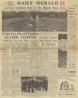Kwantung: Daily Herald front page Surrender of Japan