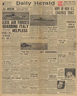 Pantelleria: Daily Herald front page U Boat war