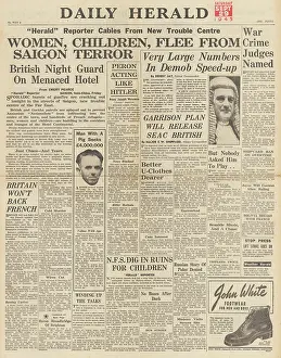 Demobilisation: Daily Herald front page Unrest in Saigon