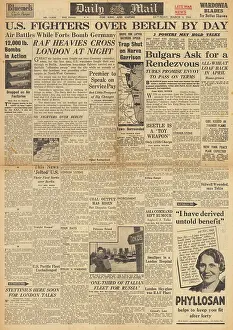 Narva: Daily Mail front page US Air Force bomb Berlin