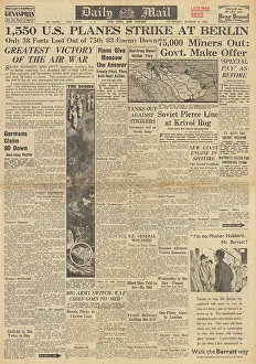 Griffon: Daily Mail front page Allied bombers attack Berlin