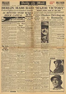 Lvov: Daily Mail front page Allied bombers attack Berlin