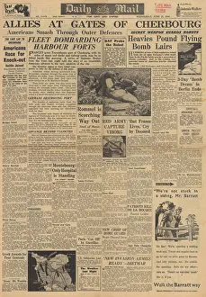 Perugia: Daily Mail front page Allies advance on Cherbourg