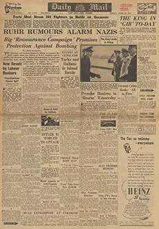 Cagliari: Daily Mail front page Allies bomb Sicily
