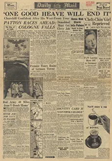 Cleft: Daily Mail front page Allies capture Cologne