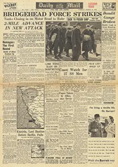 Gangs: Daily Mail front page Allies on the Rhine