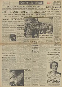 Longstop: Daily Mail front page Axis forces surrender in North Africa