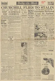 Walcheren: Daily Mail front page Battle for Aachen