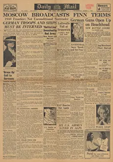 Liri: Daily Mail front page Battle for Anzio