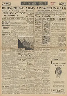 Penicillin: Daily Mail front page Battle for Anzio beachhead