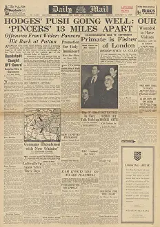 Panzers: Daily Mail front page Battle of the Bulge